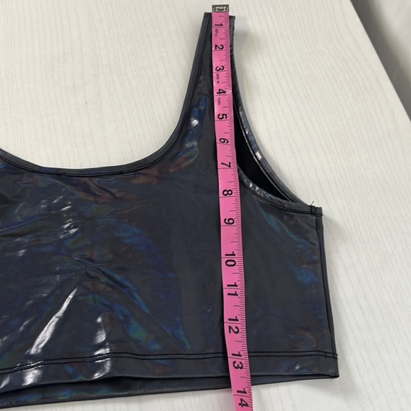 Forever 21 Women's Sequin Pleather Crop Top Sports Bra Size Small - Picture 7 of 7